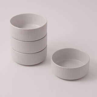 La Mesa Porcelain Set Of 4Pcs Bowls, 6.4", White