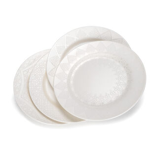 La Mesa white bone porcelain 4 pc side plate