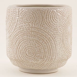 Homez Huda Planter Stoneware Beige 20.8*20.8*20.5 Cm
