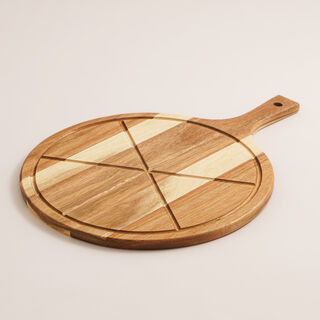 Alberto pizza plate dark brown acacia wood 48*35*1.5 cm with cutter