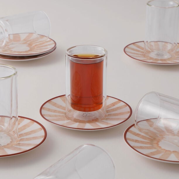 دلتي 12 قطعة طقم استكانات شاي زجاجية image number 0