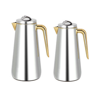 Dallaty Eve set of 2 steel vacuum flask chrome & gold