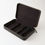 Homez black leather sunglasses and watch organizer 4 divisions 18.4*28.6*5.71cm image number 2