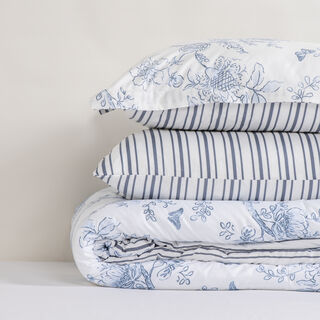 لحاف كوتاج آيسي فلورال 6 قطع سوبر كينج باللون الأزرق 250*260 سم