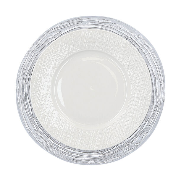 La Mesa silver glass charger plate 13" image number 1