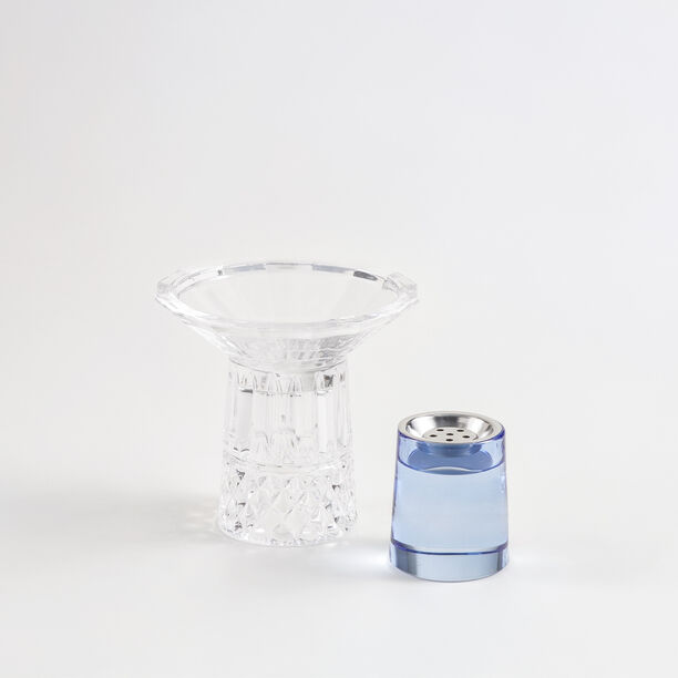 Homez Glass Diamond Oud Burner 12*12*15Cm, Blue image number 3