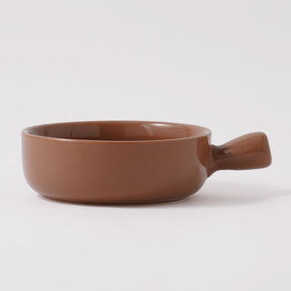 Alberto ceramic baking pan with handle 6" 650ml, brown