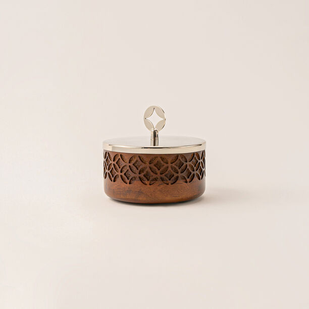 La Mesa small silver metal container 12*12*12 cm image number 0