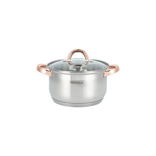 12Pcs Stainless Steel Cookware Set Copper Handle