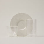 Dallaty white porcelain and glass Tea and coffee cups set 18 pcs image number 1