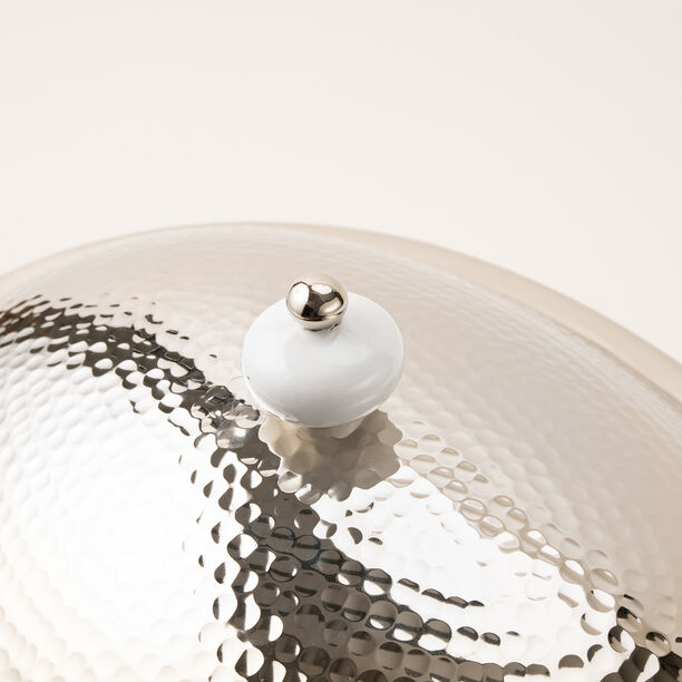 La Mesa silver oval food server with stand 38*28*30 Cm image number 2