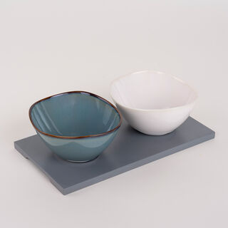 La Mesa multicolor durable porcelain serving bowl set 2 PCS