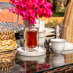 Dallaty white porcelain and glass Tea and coffee cups set 18 pcs image number 6