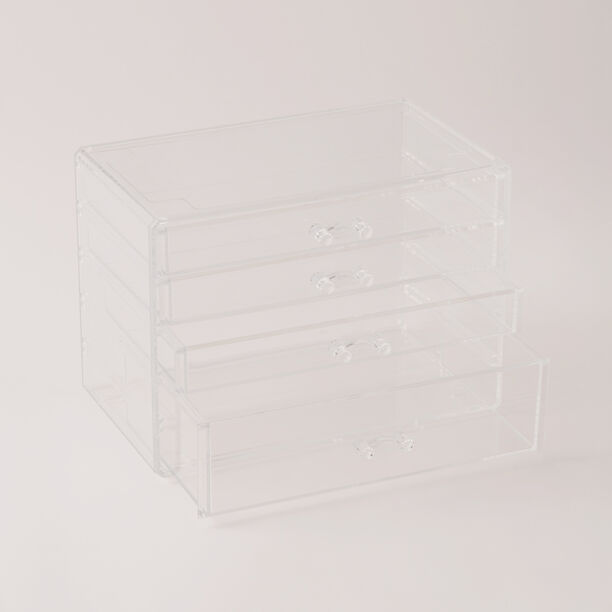 هومز منظم مستحضرات تجميل شفاف مع 4 أدراج 23.6*15.3*17.1سم image number 1