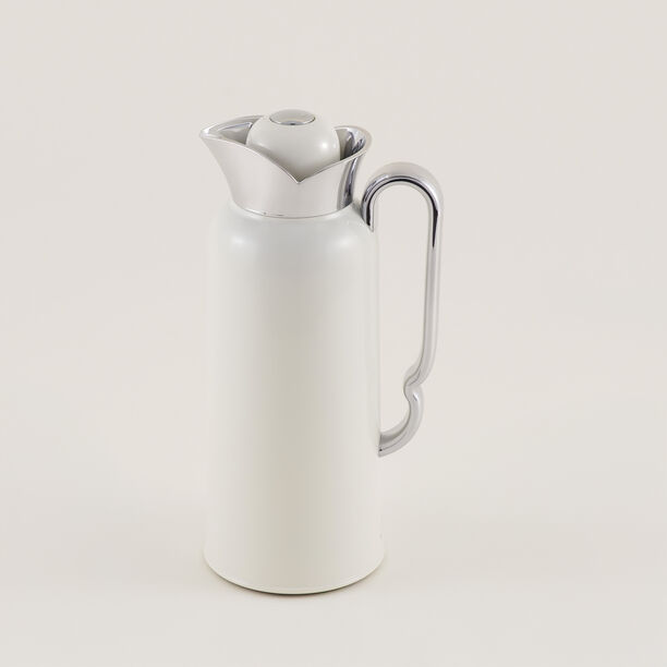 دلتي دلة ستانلس ستيل، أبيض مع فضي 1 لتر image number 1