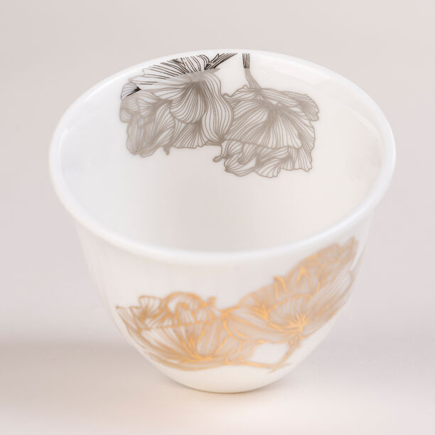 La Mesa white glass and porcelain coffee and tea cups set 21 pcs image number 2