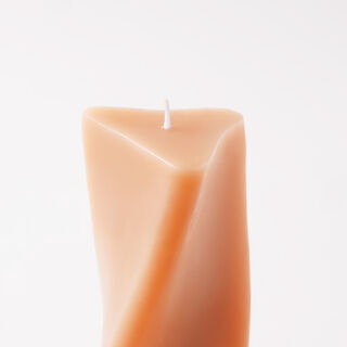 Homez candle spiral triangle shape 19.5cm, orange