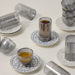 Dallaty white porcelain and glass Tea and coffee cups set 18 pcs image number 4