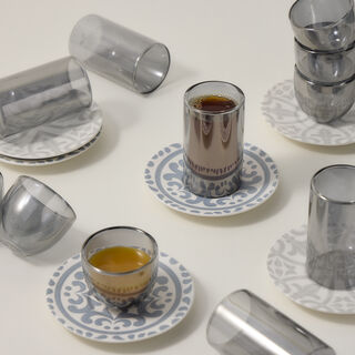 Dallaty white porcelain and glass Tea and coffee cups set 18 pcs