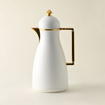 Dallaty 2 Pieces Plastic Vacuum Flask Koufa White & Gold 1L image number 2