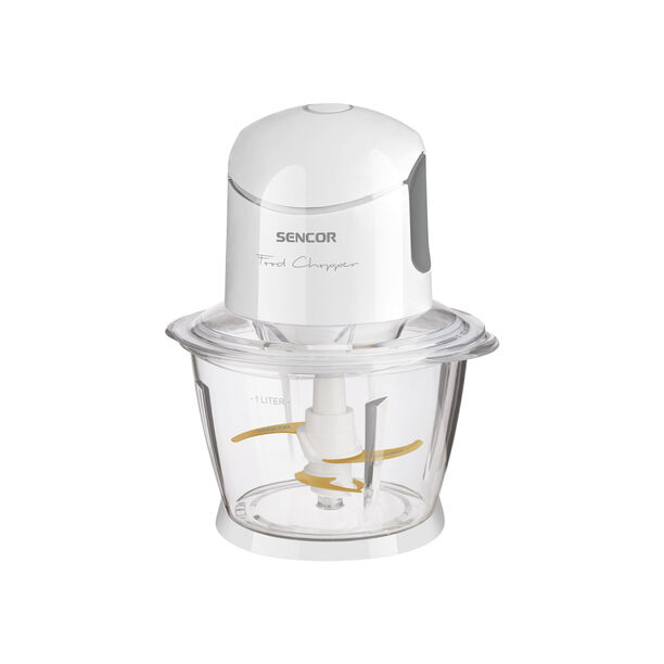 Sencor glass white food chopper 500W, quad blades image number 0