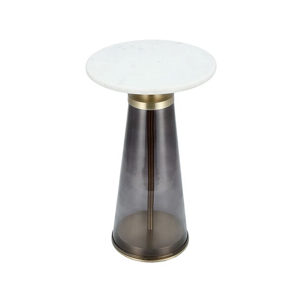 Drink Table Glass Base And Marble Top 31*51 cm image number 2