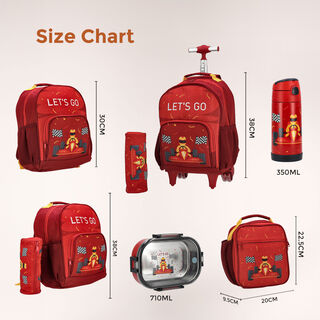 Large backpack with pencil case  ,15 inches , Race