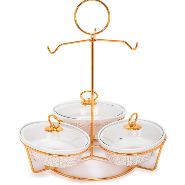 3 Pcs Oval Food Warmer With Stand image number 0