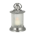 Aluminium Lantern Amber Frosted Glass Shiny Silver Finish image number 2