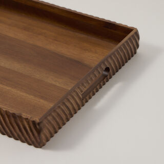 Lamesa 1 Pieces Wood Rectangular Tray Wave