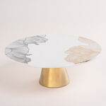 La Mesa gold porcelain cake stand with base image number 0