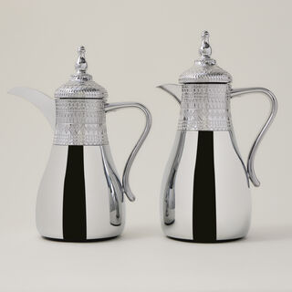 Dallaty jambiyah set of 2 silver steel vacuum flask