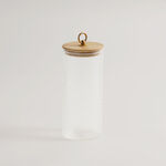 Alberto glass canister with bamboo lid 9*9*20.5cm image number 0
