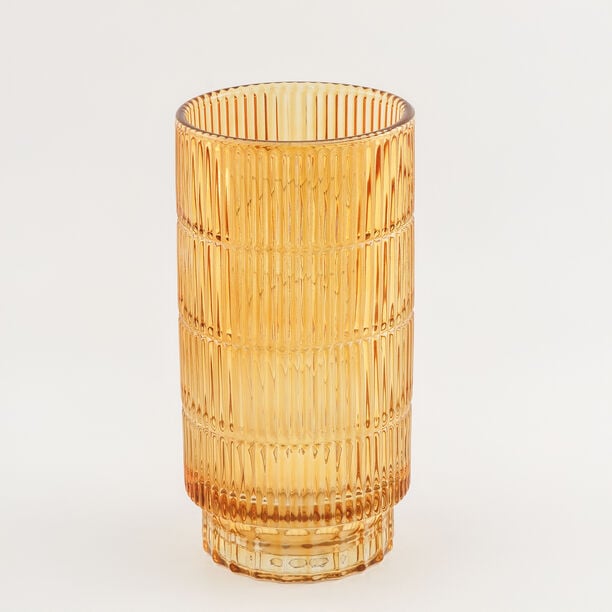 هومز فازة زجاج بني داكن مضلّع 14*14*27.6 سم image number 1