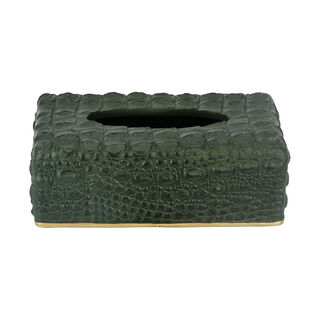 Faux Croc Skin Texture Tissue Box Green 26*15*9Cm