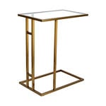 Gold Stainless Steel Side Table With Glass Top image number 1