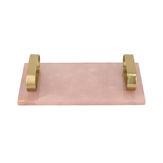 Decorative Tray Rose Quartz Premium Stone
