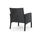 Patio Set Of 4 Natural Rattan Black image number 6