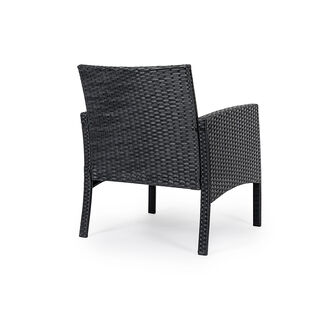 Patio Set Of 4 Natural Rattan Black