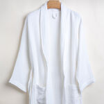 Cottage white cotton bathrobe S/M, 3 pcs set image number 0