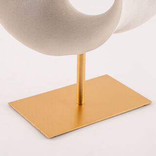 Homez resin pisa decorative sculpture 34*18*43cm, white and gold