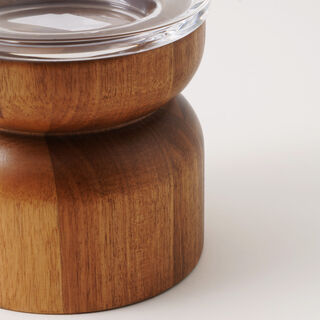La Mesa glass beverage dispenser with acacia wood base 4.3 L