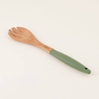 Alberto Wooden Serving Fork, Green, 37 Cm