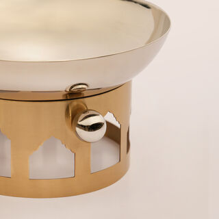 La Mesa Metal Salad Bowl 28*28*15Cm, Silver