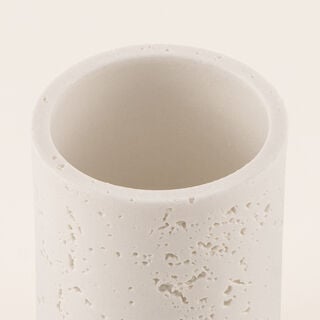 Homez White Polyresin Bathroom Tumbler, 7*7*11 Cm