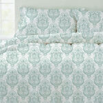 Cottage 6pcs aqua damask comforter set king size 220*240cm image number 1