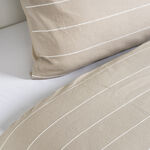 Taupe striped comforter set 2 pcs twin size 1* 180*200cm comforter + 1 50*75 pillow cover image number 2