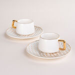 Dallaty white and gold porcelain Turkish coffee cups set 12 pcs image number 1