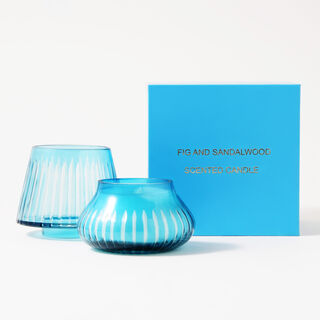 Homez sandalwood and fig glass scented candle with lid