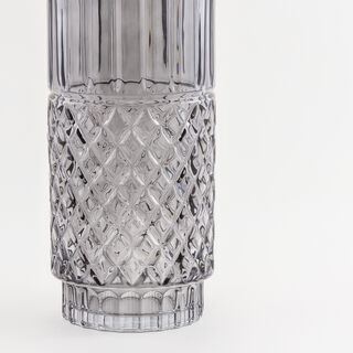Homez light grey diamond pattern glass vase 15*15*34.3 cm